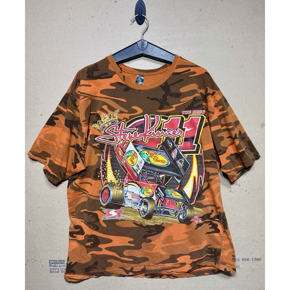 2010 Steve Kinser Sprint Car T-Shirt XL Bass Pro Shops Tony Stewart Racing Camo